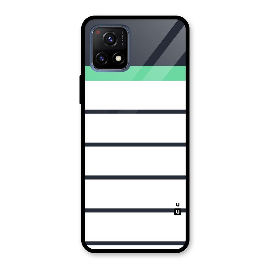 White and Simple Stripes Glass Back Case for Vivo Y72 5G