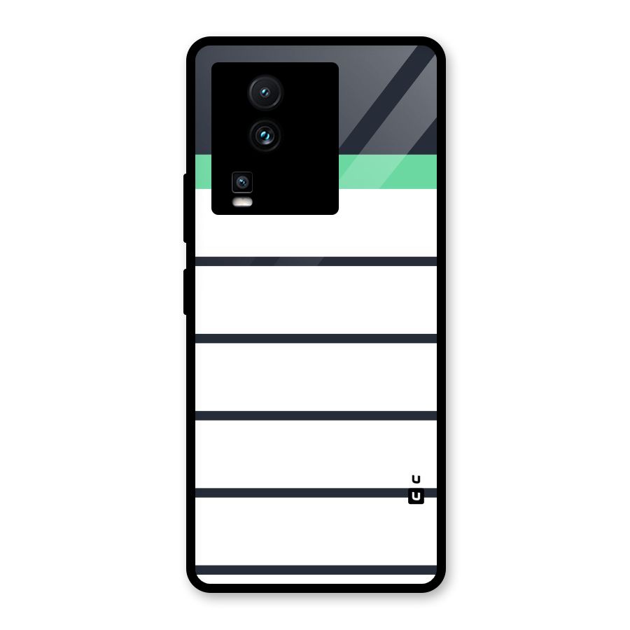 White and Simple Stripes Glass Back Case for Vivo iQOO Neo 7 Pro