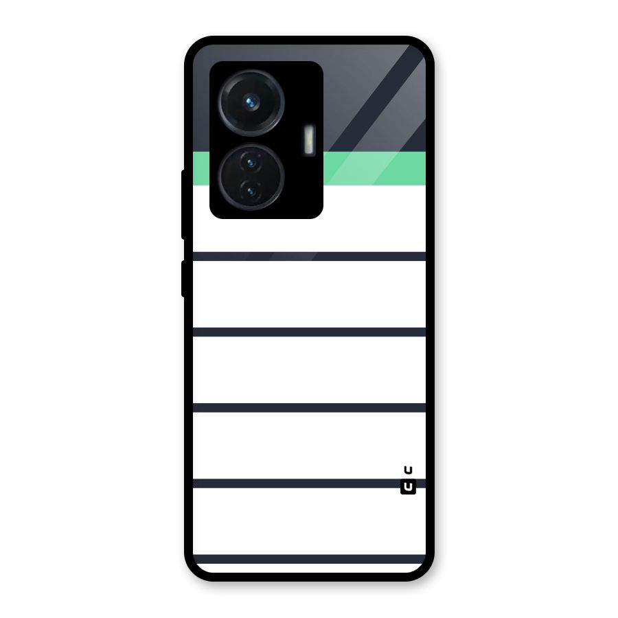 White and Simple Stripes Glass Back Case for iQOO Z6 44W