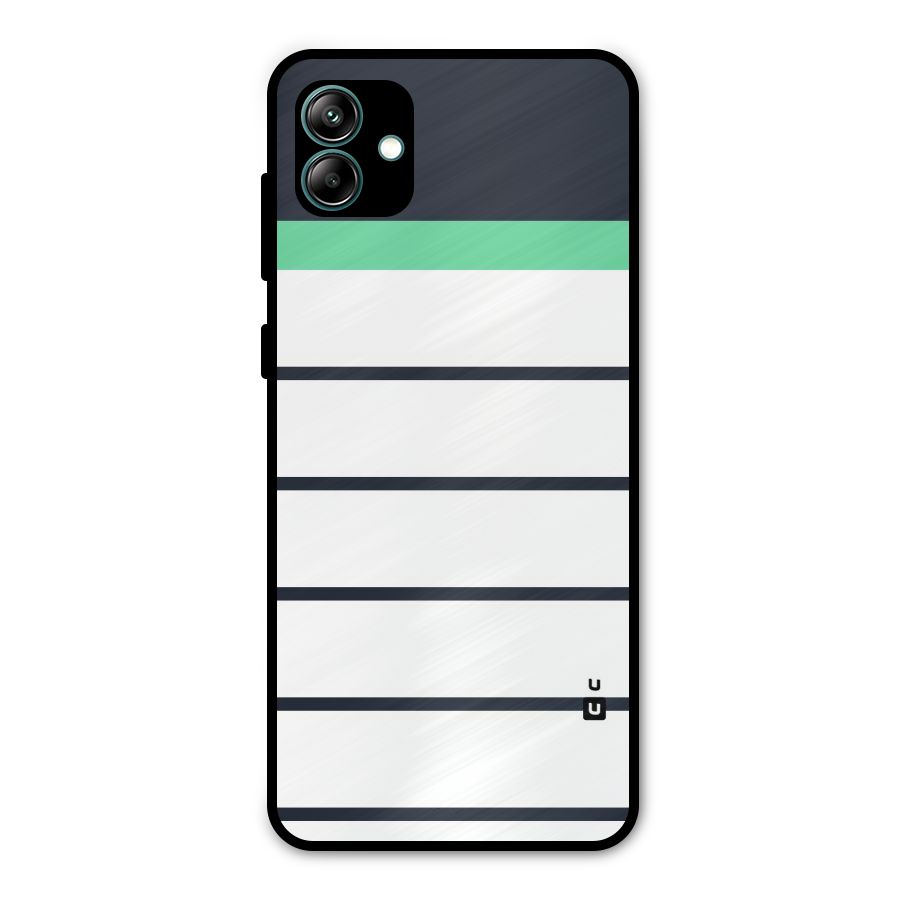 White and Simple Stripes Metal Back Case for Galaxy A04