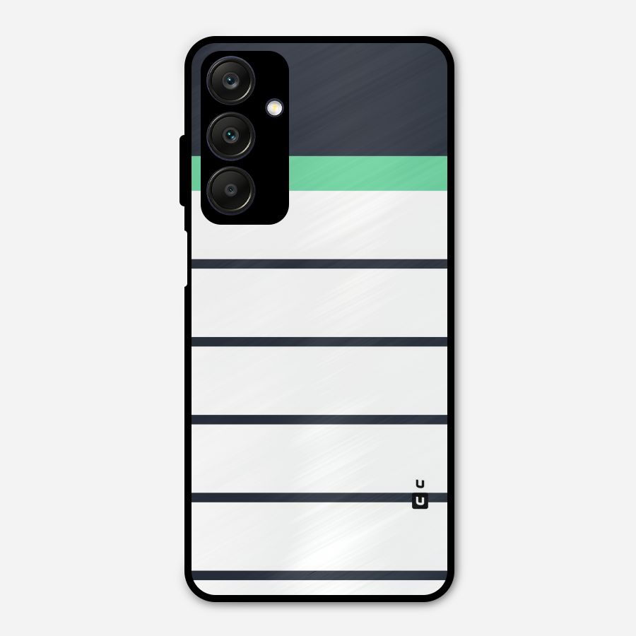 White and Simple Stripes Metal Back Case for Galaxy A25 5G