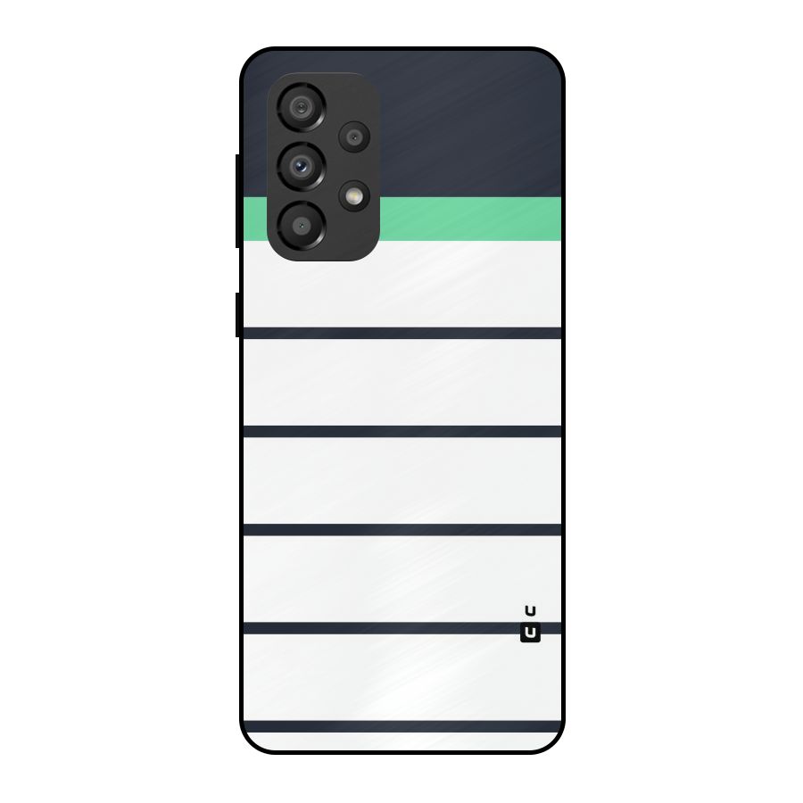 White and Simple Stripes Metal Back Case for Galaxy A33 5G