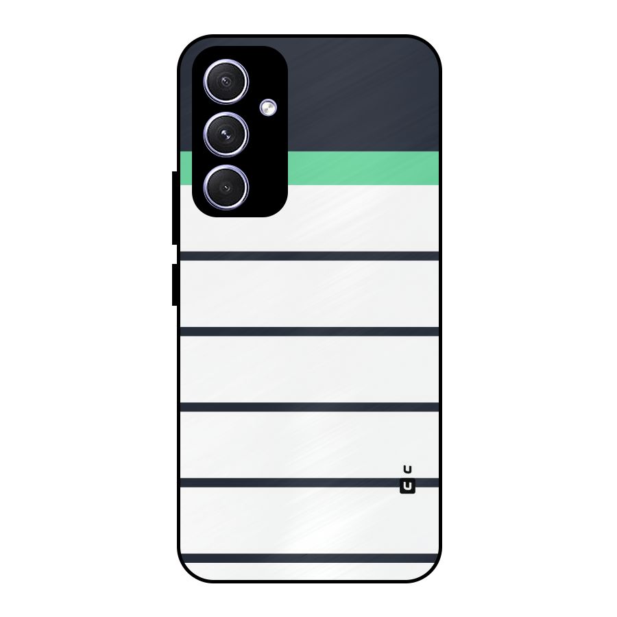 White and Simple Stripes Metal Back Case for Galaxy A54
