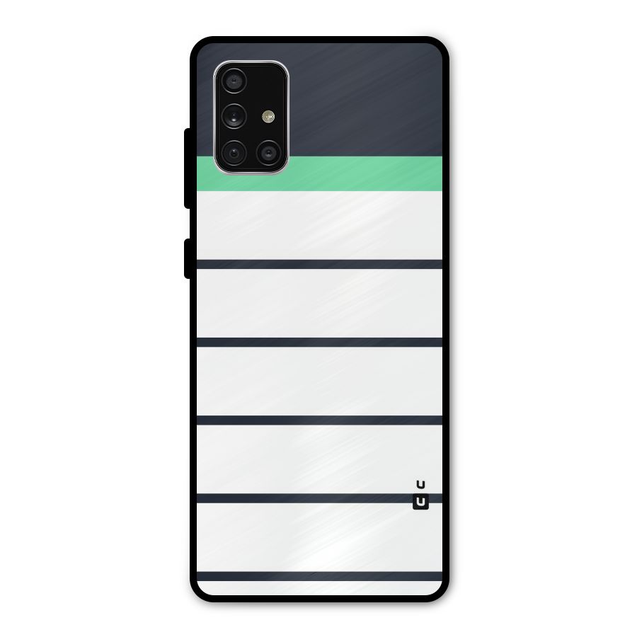White and Simple Stripes Metal Back Case for Galaxy A71