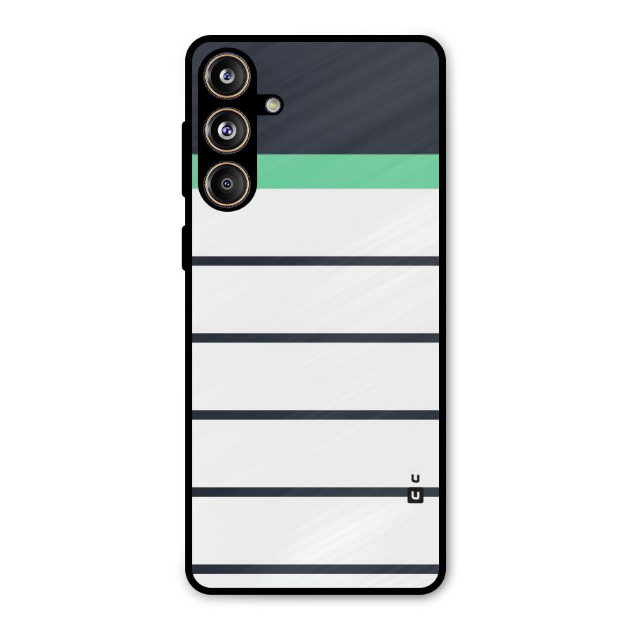 White and Simple Stripes Metal Back Case for Galaxy F55