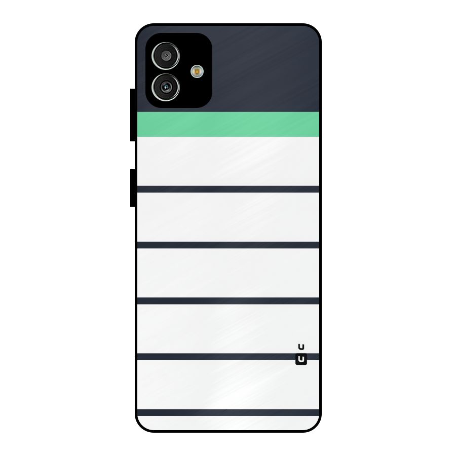 White and Simple Stripes Metal Back Case for Galaxy M13 5G