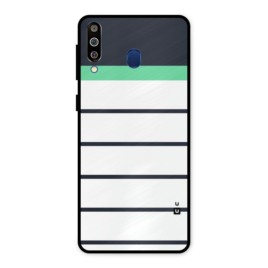 White and Simple Stripes Metal Back Case for Galaxy M30