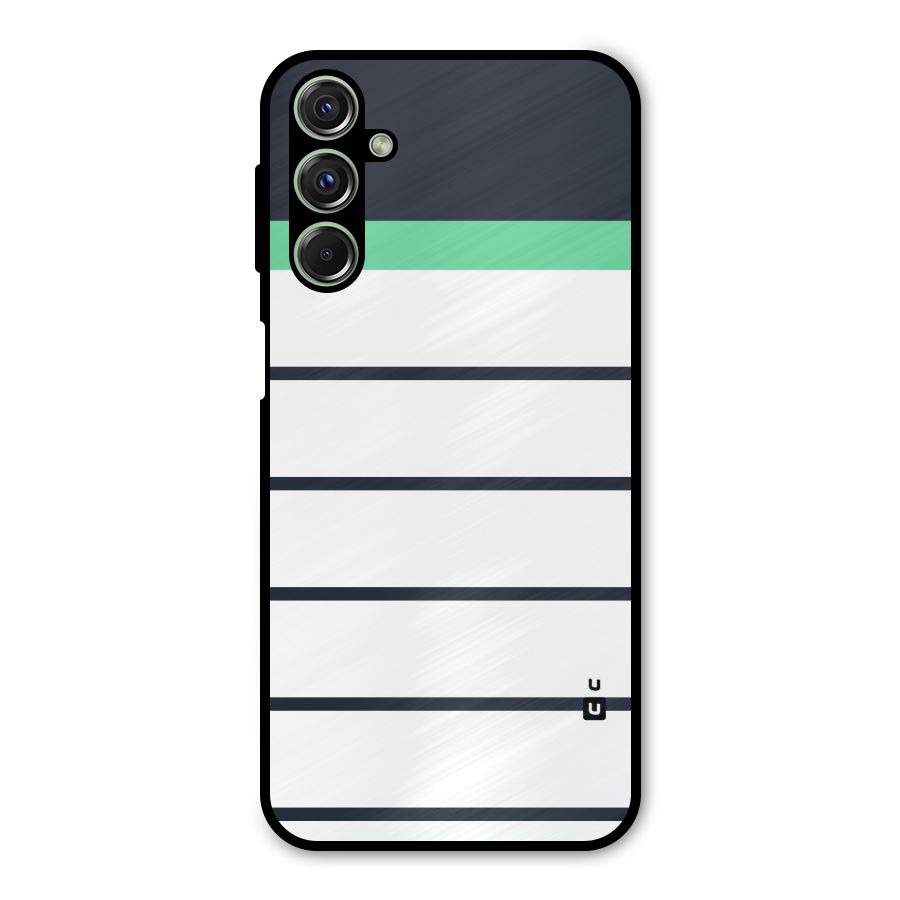 White and Simple Stripes Metal Back Case for Galaxy M34