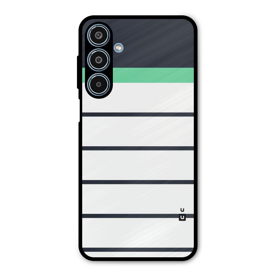 White and Simple Stripes Metal Back Case for Galaxy M35