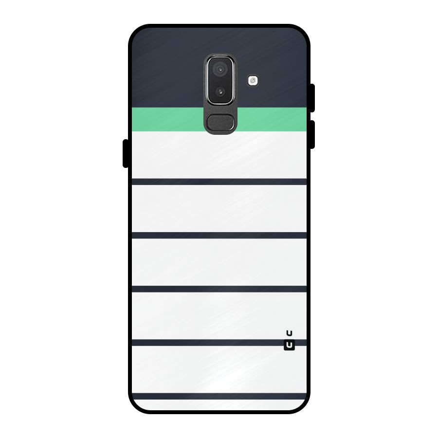 White and Simple Stripes Metal Back Case for Galaxy On8 (2018)