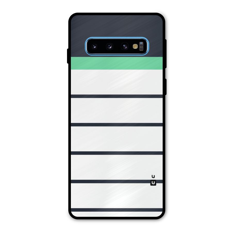 White and Simple Stripes Metal Back Case for Galaxy S10