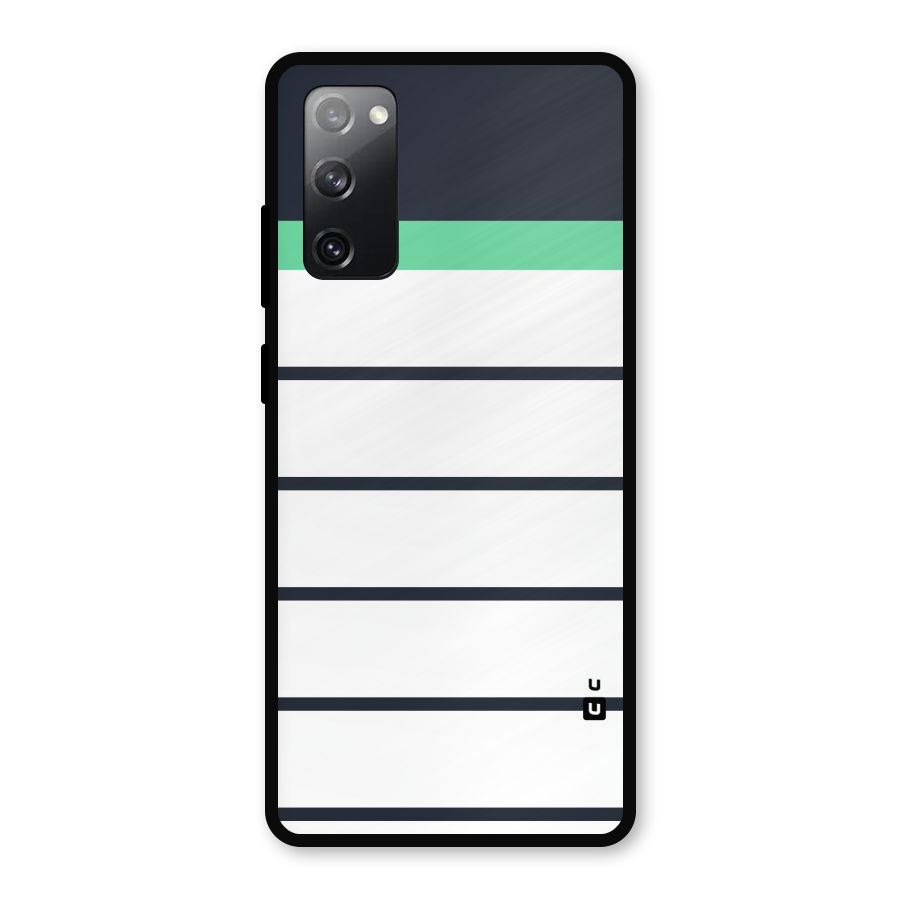 White and Simple Stripes Metal Back Case for Galaxy S20 FE 5G