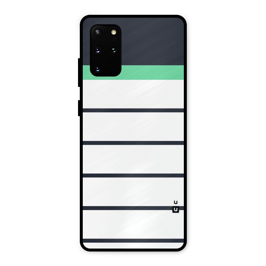 White and Simple Stripes Metal Back Case for Galaxy S20 Plus