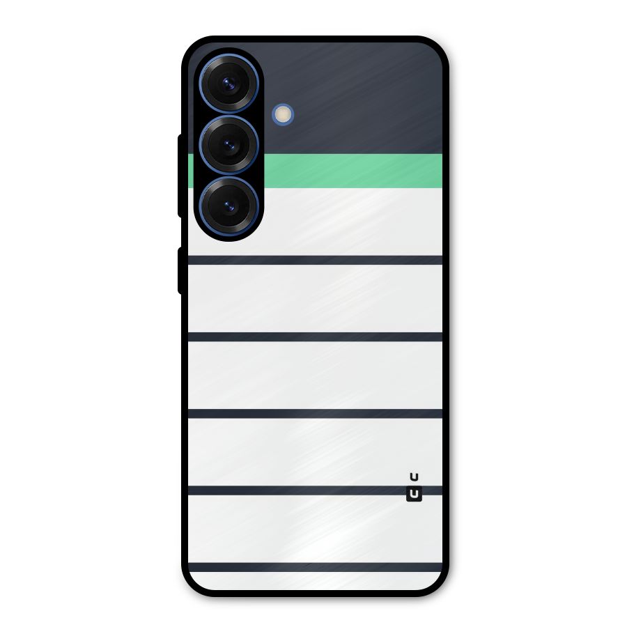 White and Simple Stripes Metal Back Case for Galaxy S25