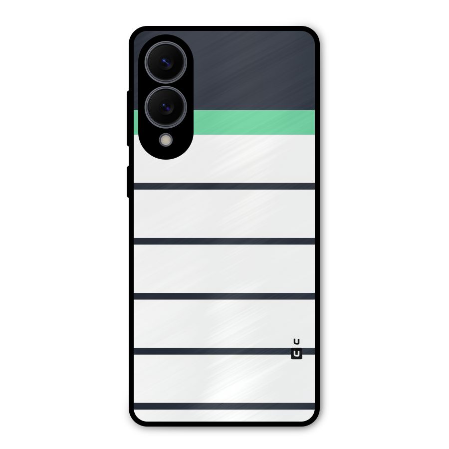 White and Simple Stripes Metal Back Case for Galaxy S25 Edge