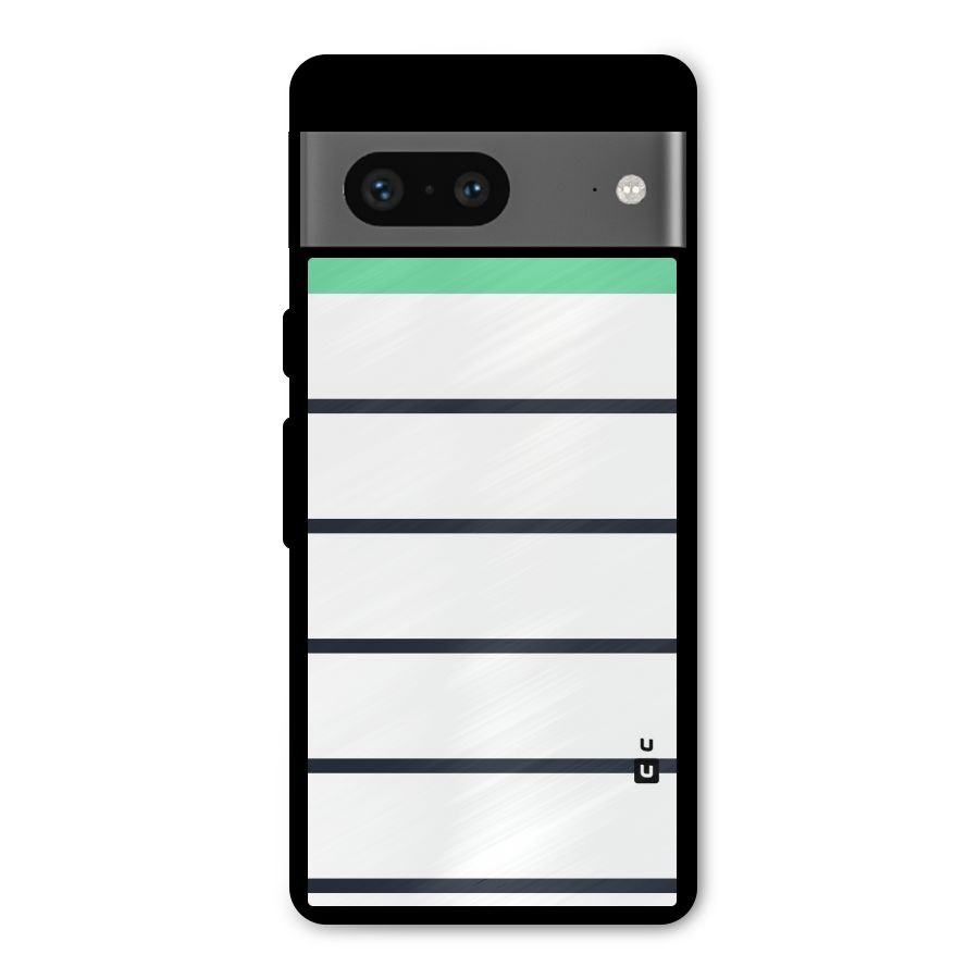 White and Simple Stripes Metal Back Case for Google Pixel 7