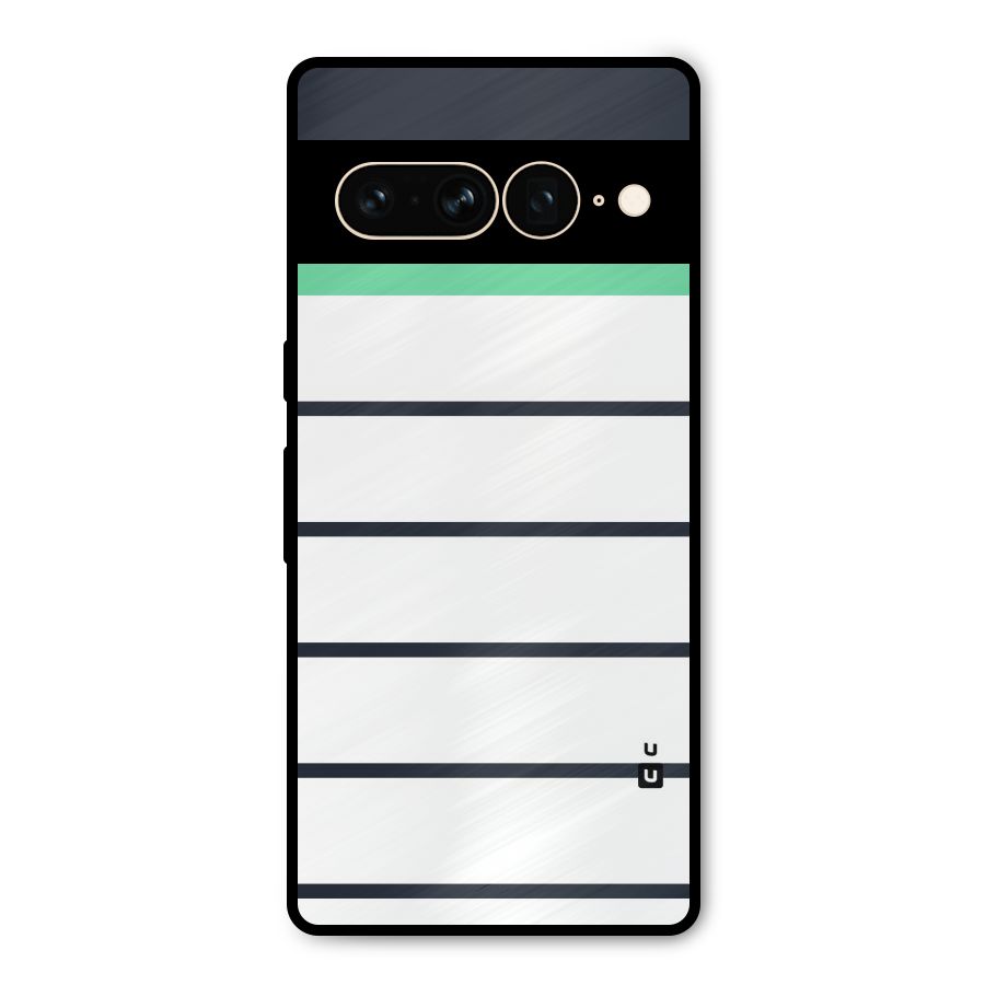 White and Simple Stripes Metal Back Case for Google Pixel 7 Pro