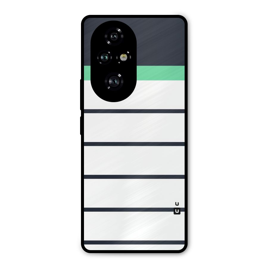 White and Simple Stripes Metal Back Case for Honor 200 Pro