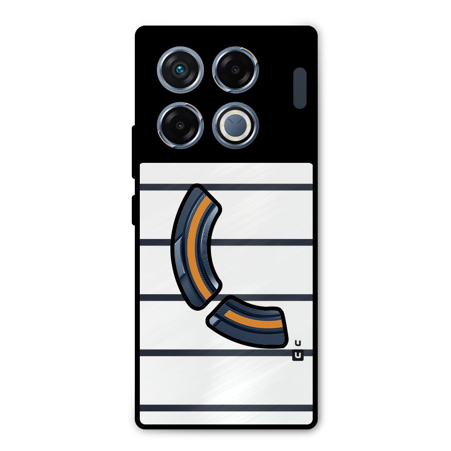 White and Simple Stripes Metal Back Case for Infinix GT 20 Pro