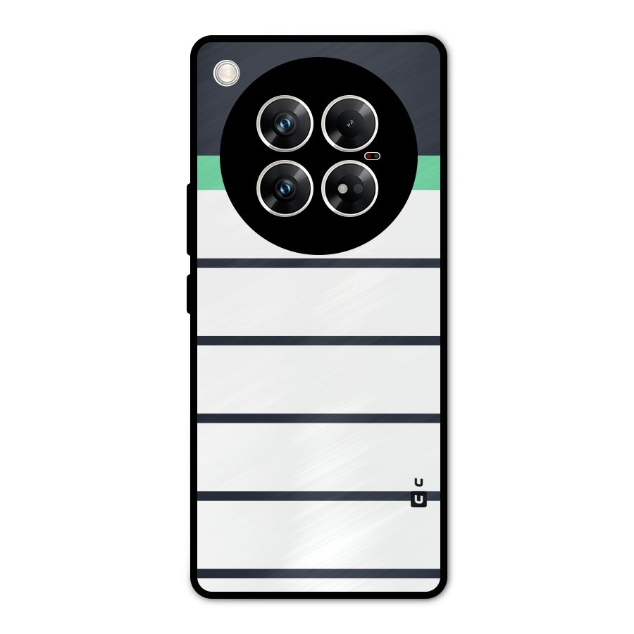 White and Simple Stripes Metal Back Case for Infinix Zero 40 5G