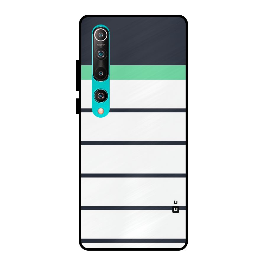 White and Simple Stripes Metal Back Case for Mi 10