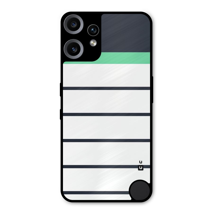 White and Simple Stripes Metal Back Case for Nothing CMF Phone 2 Pro
