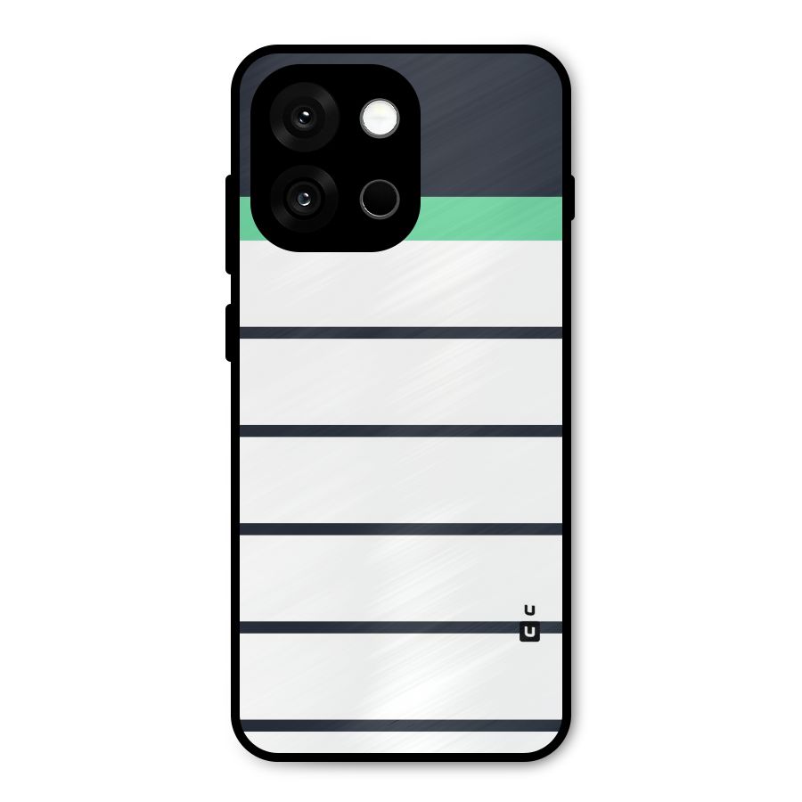 White and Simple Stripes Metal Back Case for OnePlus 13s