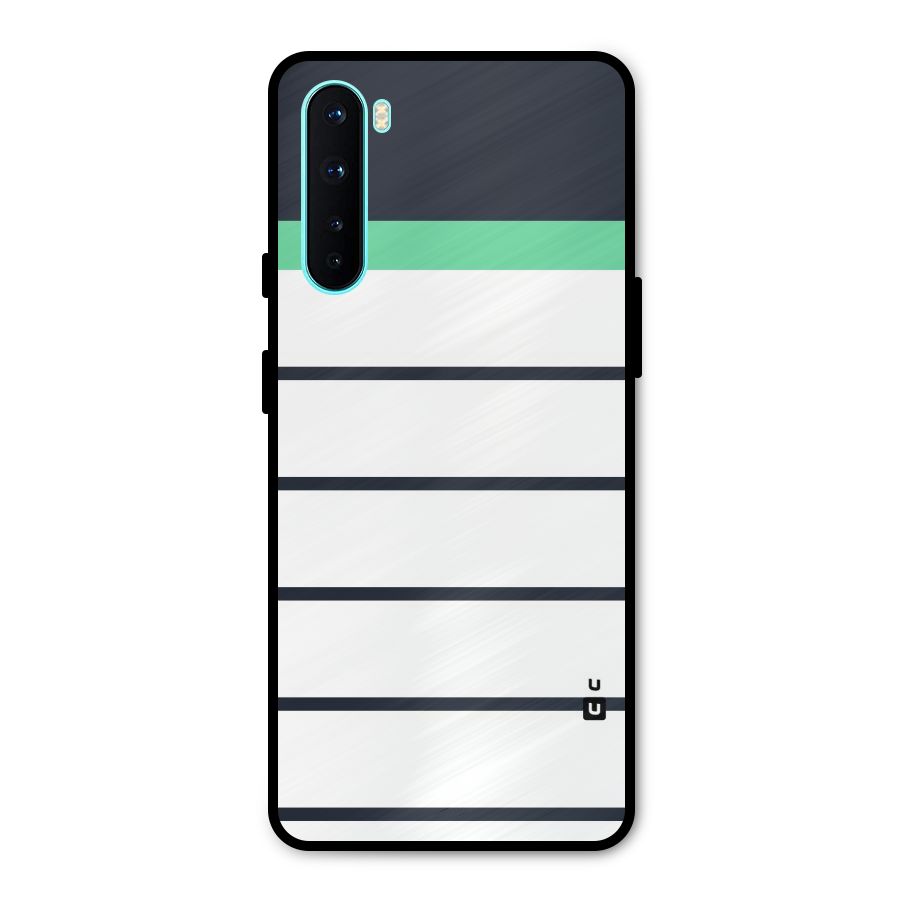 White and Simple Stripes Metal Back Case for OnePlus Nord