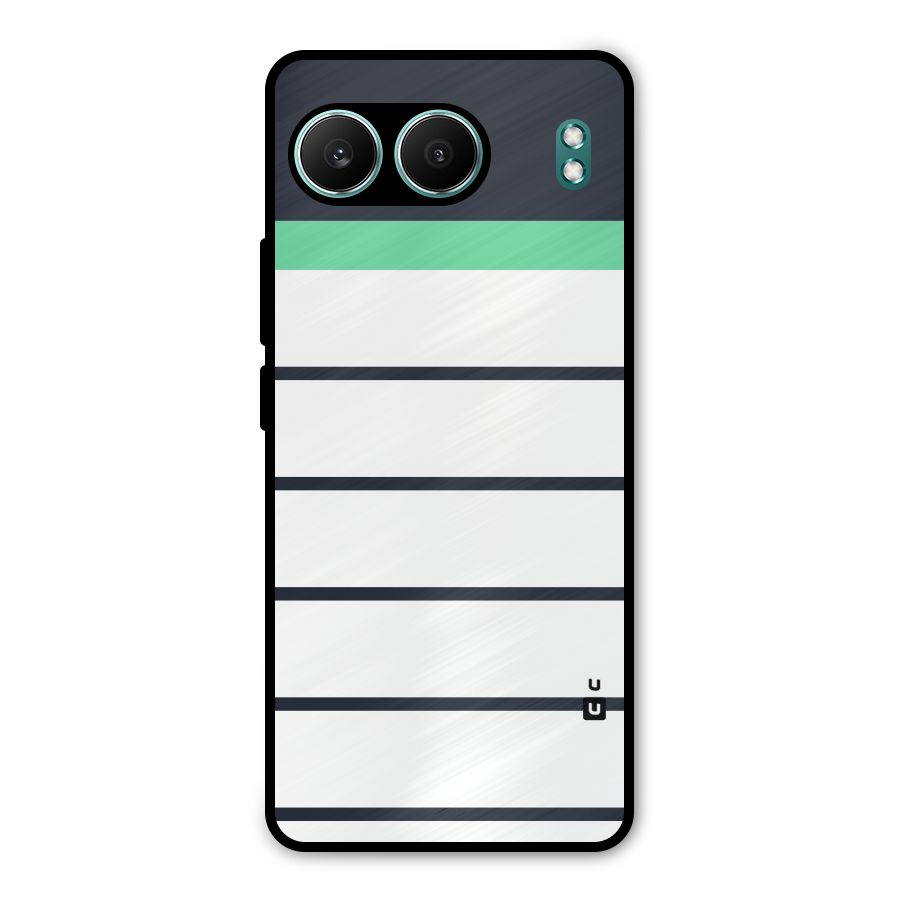 White and Simple Stripes Metal Back Case for OnePlus Nord 4