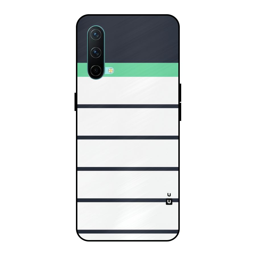 White and Simple Stripes Metal Back Case for OnePlus Nord CE 5G