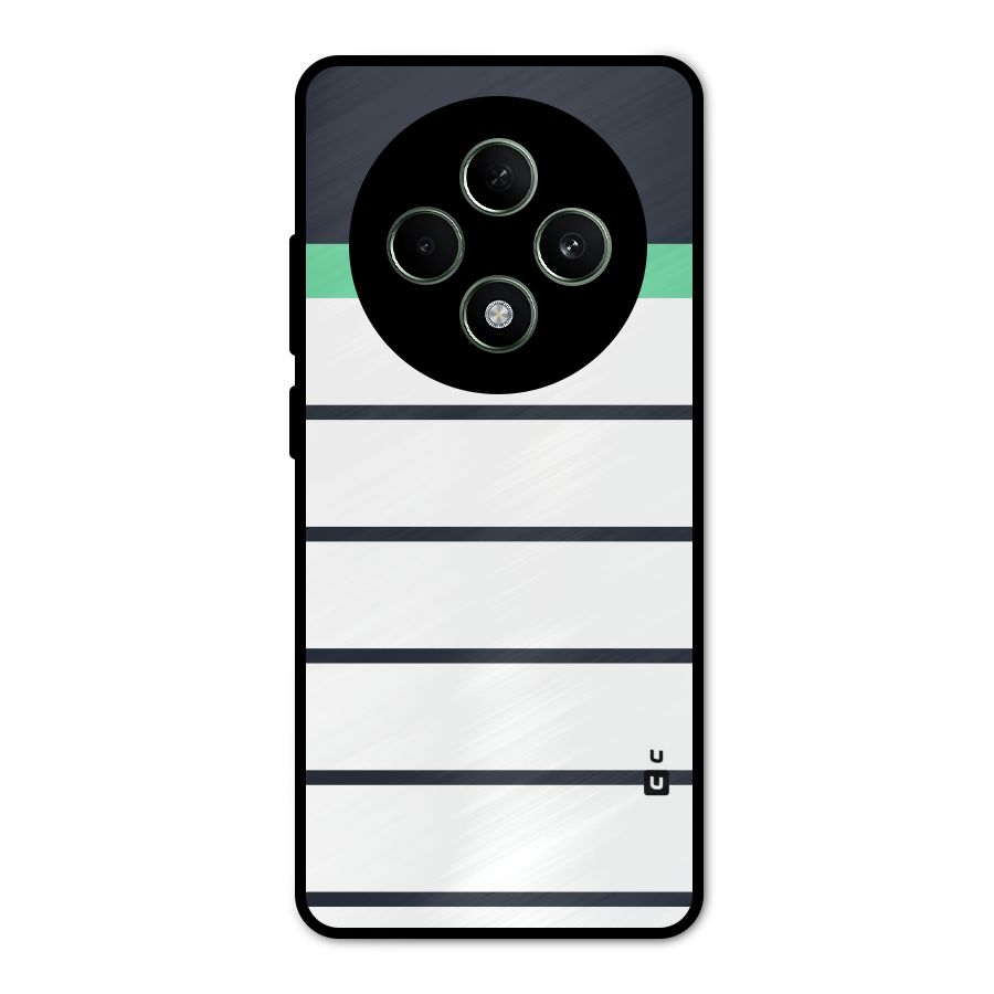 White and Simple Stripes Metal Back Case for Oppo F27