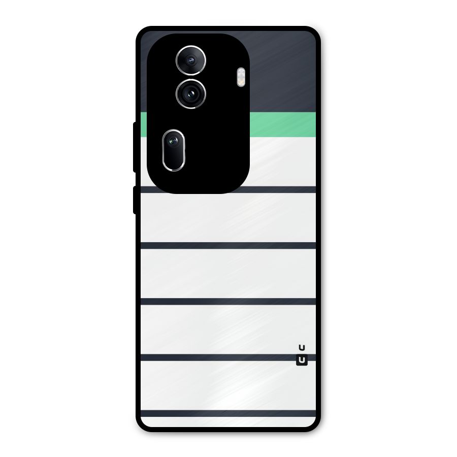White and Simple Stripes Metal Back Case for Oppo Reno11 Pro 5G