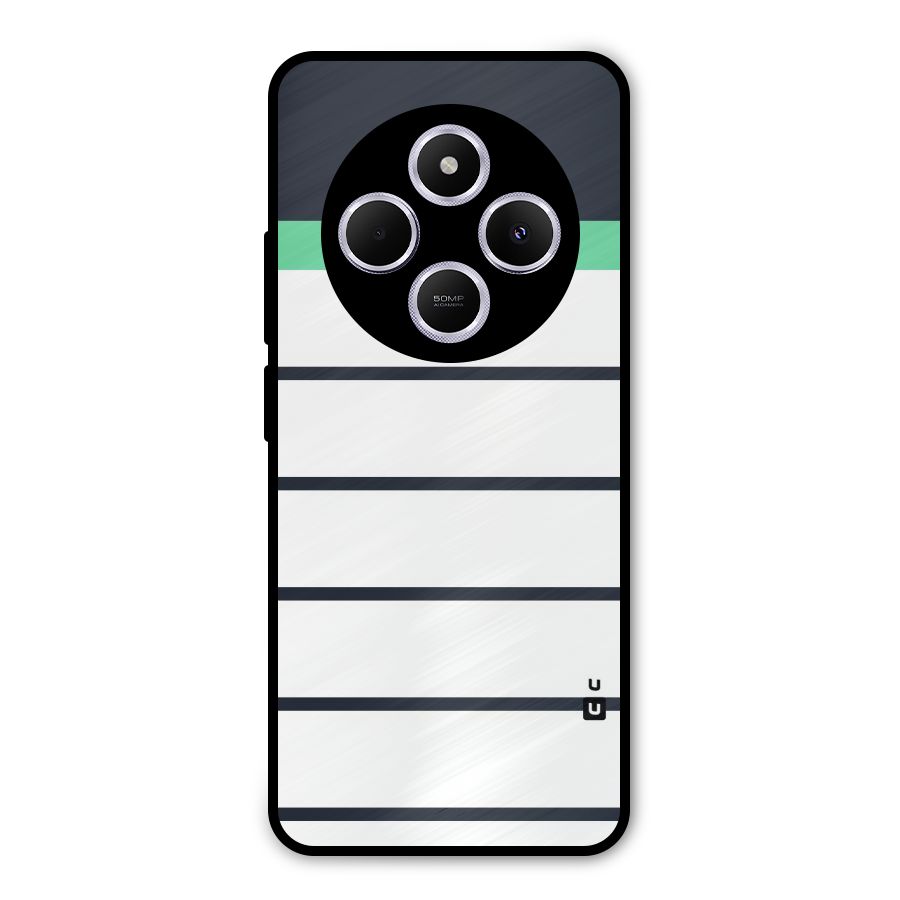 White and Simple Stripes Metal Back Case for Poco M7