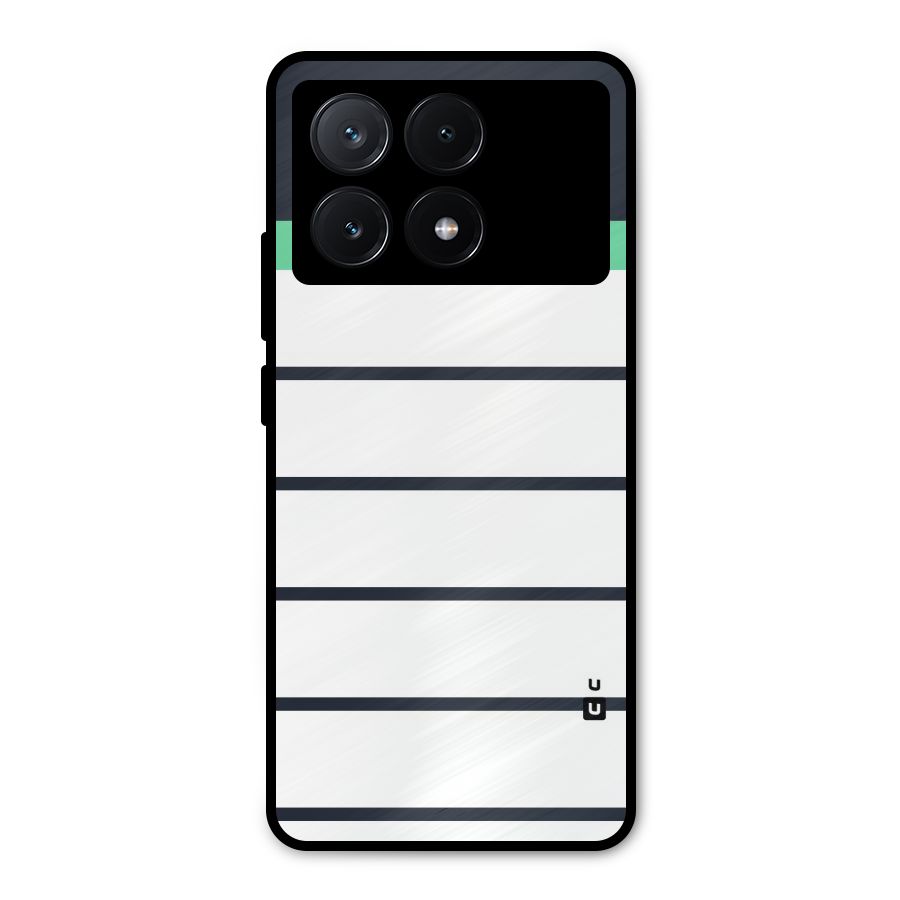 White and Simple Stripes Metal Back Case for Poco X6 Pro