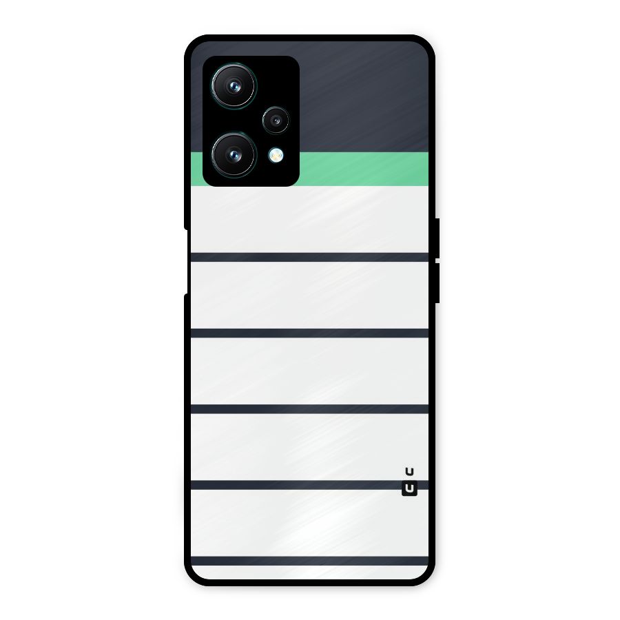 White and Simple Stripes Metal Back Case for Realme 9 Pro 5G