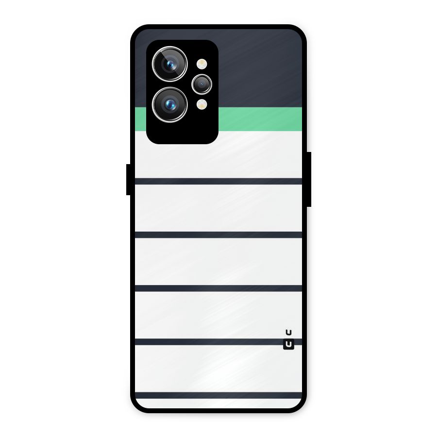 White and Simple Stripes Metal Back Case for Realme GT2 Pro