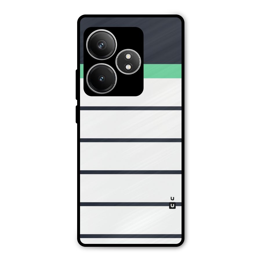 White and Simple Stripes Metal Back Case for Realme GT 6T