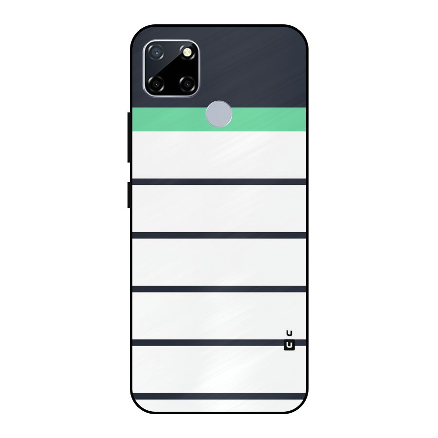White and Simple Stripes Metal Back Case for Realme Narzo 20