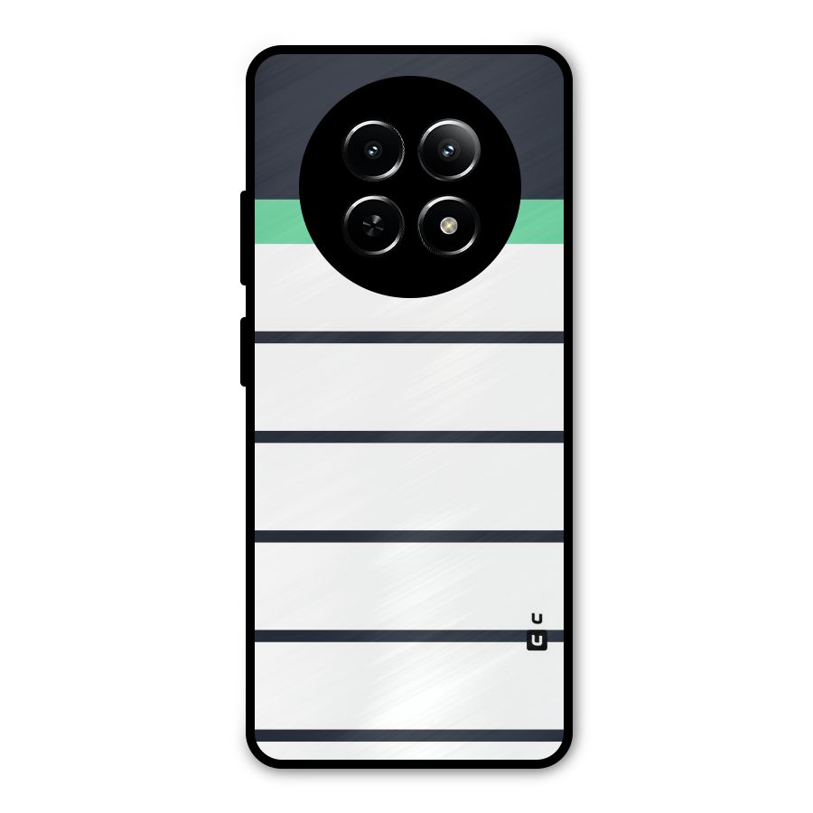 White and Simple Stripes Metal Back Case for Realme Narzo N65