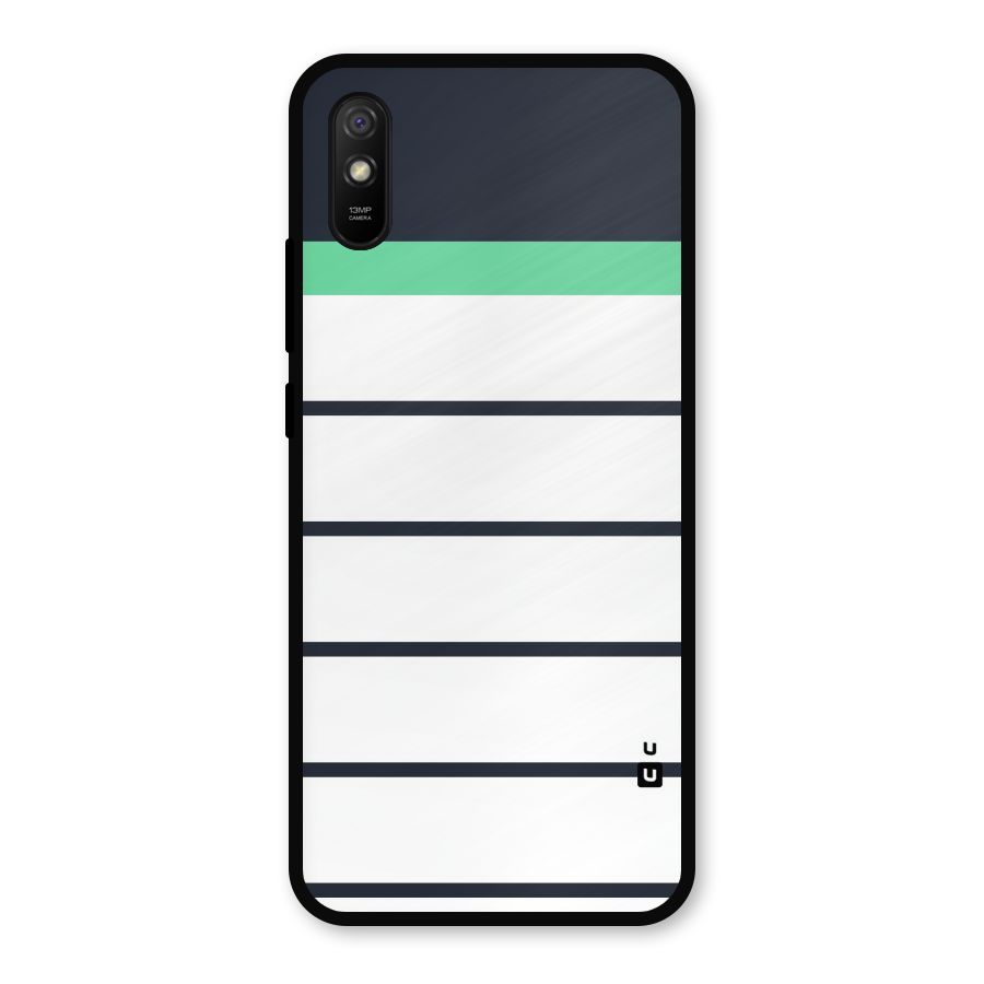 White and Simple Stripes Metal Back Case for Redmi 9i