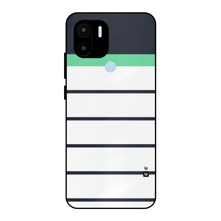 White and Simple Stripes Metal Back Case for Redmi A2+