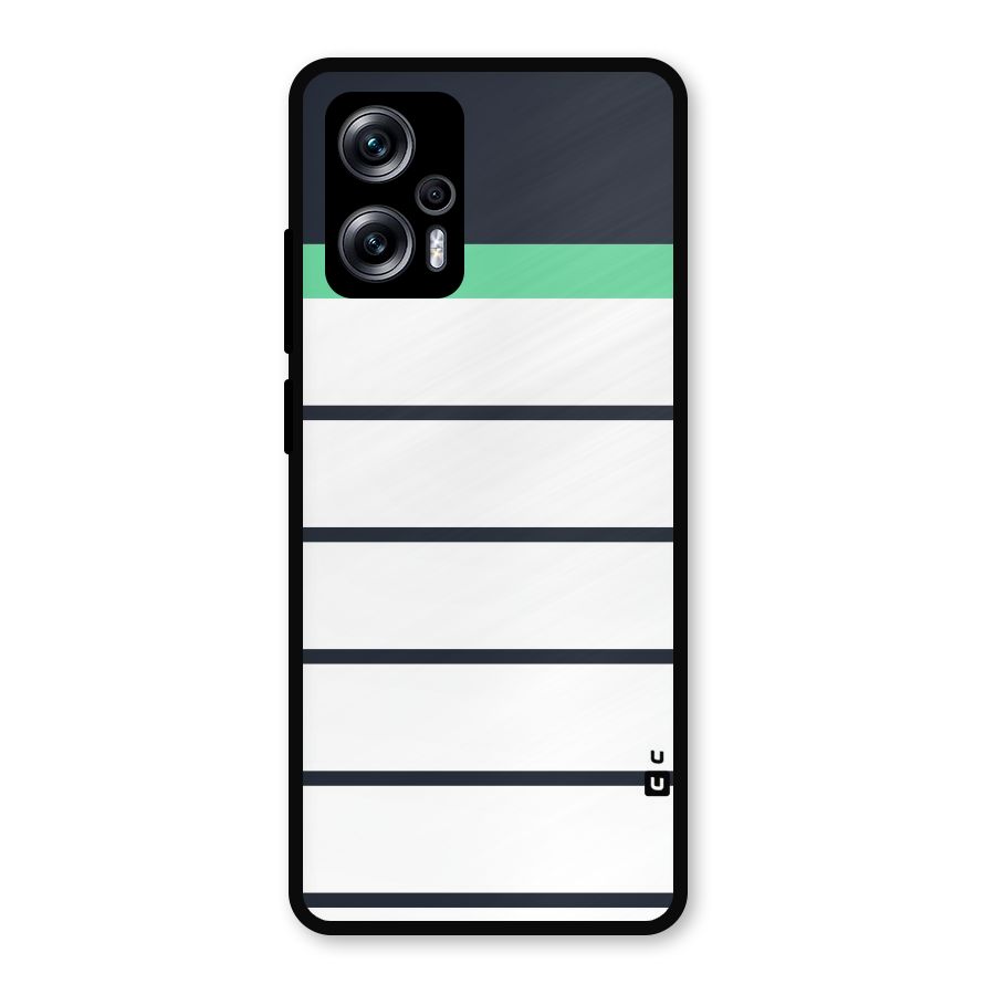 White and Simple Stripes Metal Back Case for Redmi K50i
