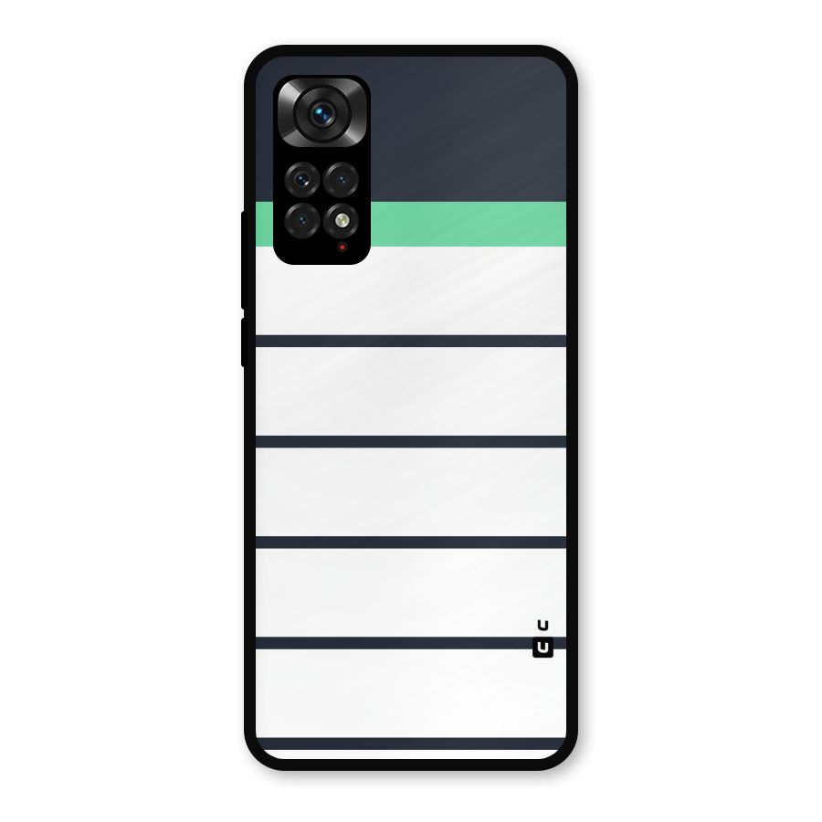 White and Simple Stripes Metal Back Case for Redmi Note 11