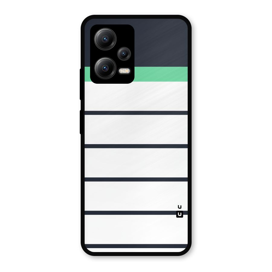 White and Simple Stripes Metal Back Case for Redmi Note 12 5G