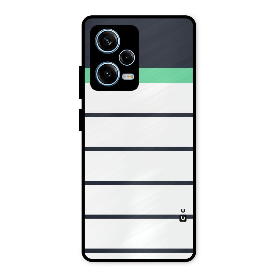 White and Simple Stripes Metal Back Case for Redmi Note 12 Pro