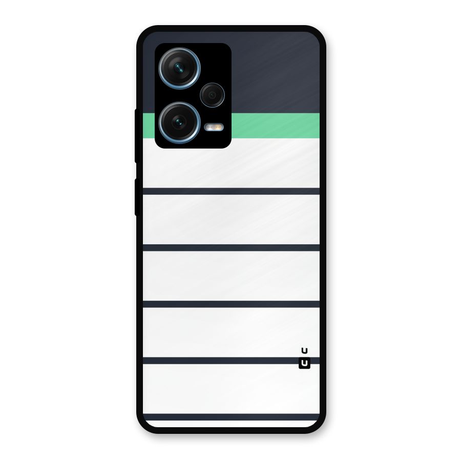 White and Simple Stripes Metal Back Case for Redmi Note 12 Pro Plus 5G