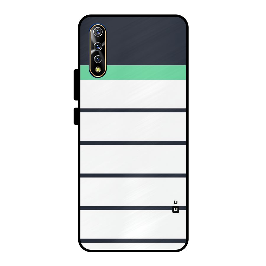 White and Simple Stripes Metal Back Case for Vivo S1