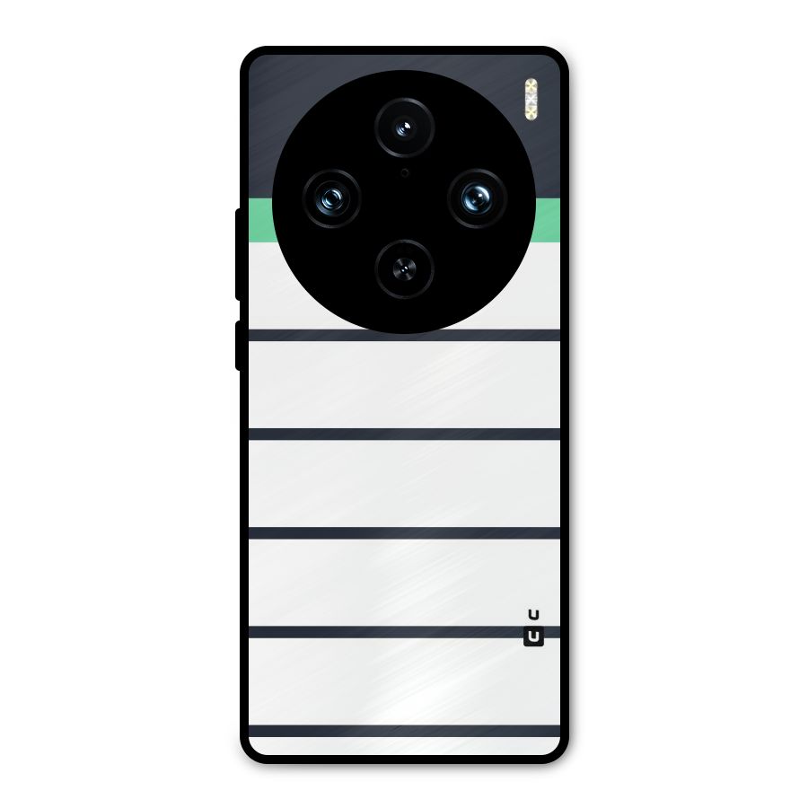White and Simple Stripes Metal Back Case for Vivo X100 Pro