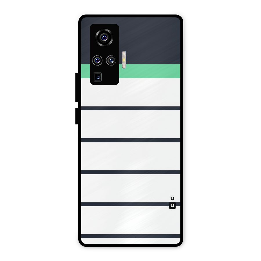 White and Simple Stripes Metal Back Case for Vivo X50 Pro