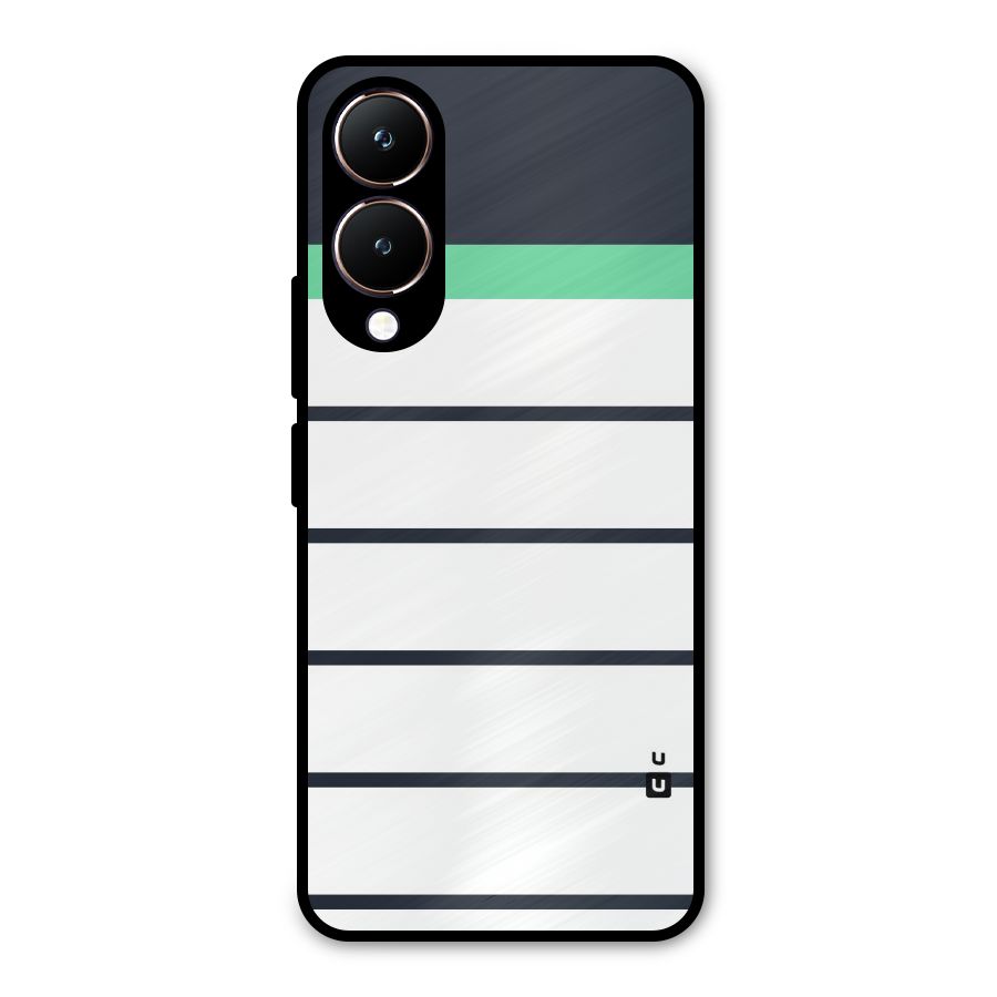 White and Simple Stripes Metal Back Case for Vivo Y28